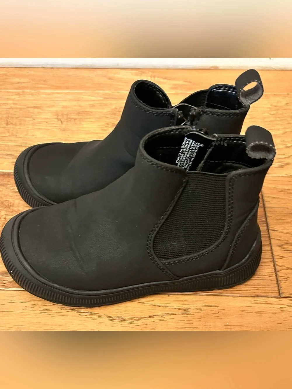 Cat & Jack Toddler Kids Black Slip-On Chelsea Boots Size 9T